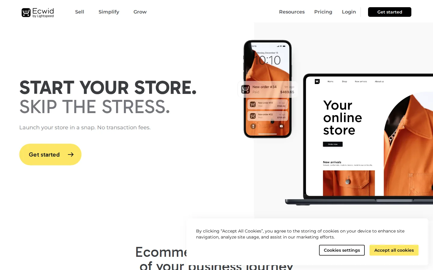 официальная главная международной платформы Ecwid