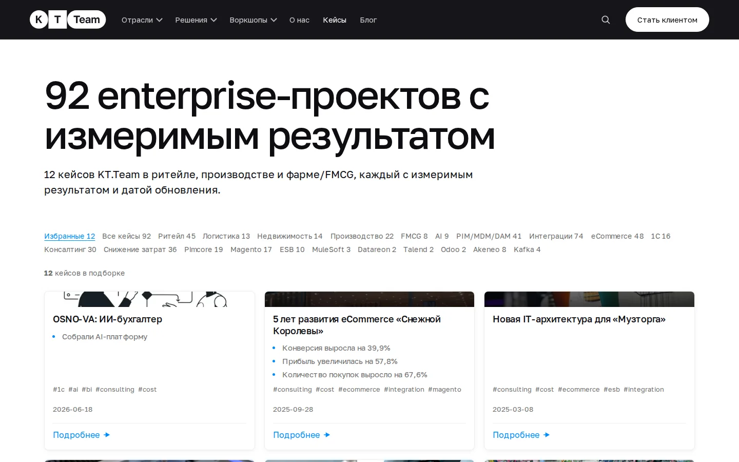 Официальные кейсы KT.Team