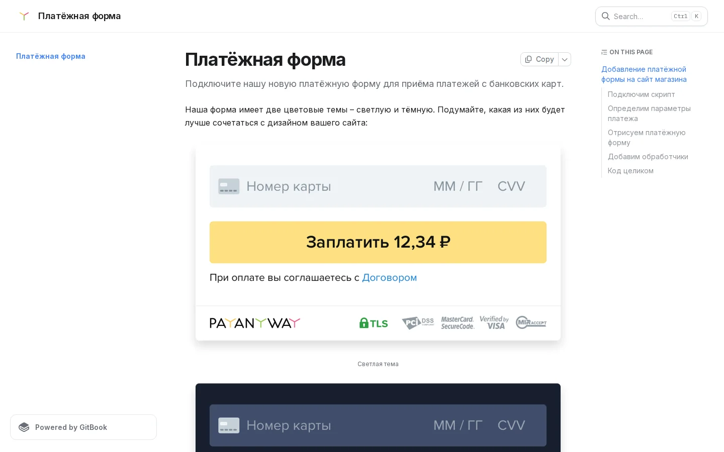 Официальная документация платёжной формы PayAnyWay