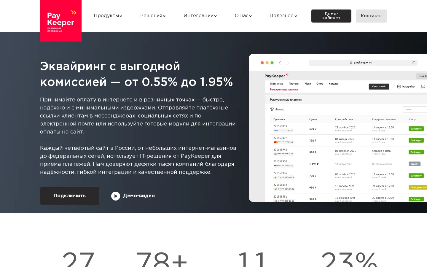 Официальная страница PayKeeper