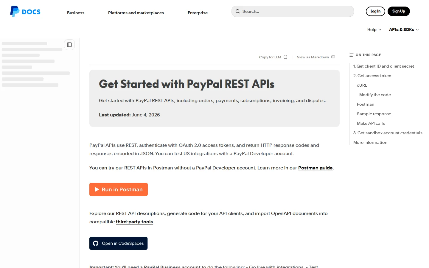 Официальный обзор PayPal REST API
