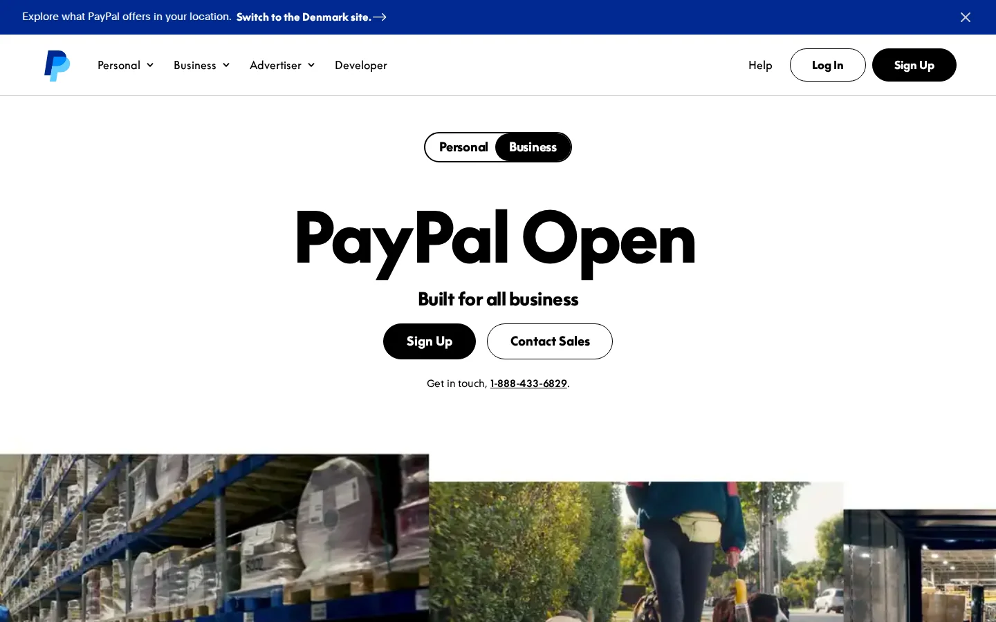 Официальная страница PayPal для бизнеса