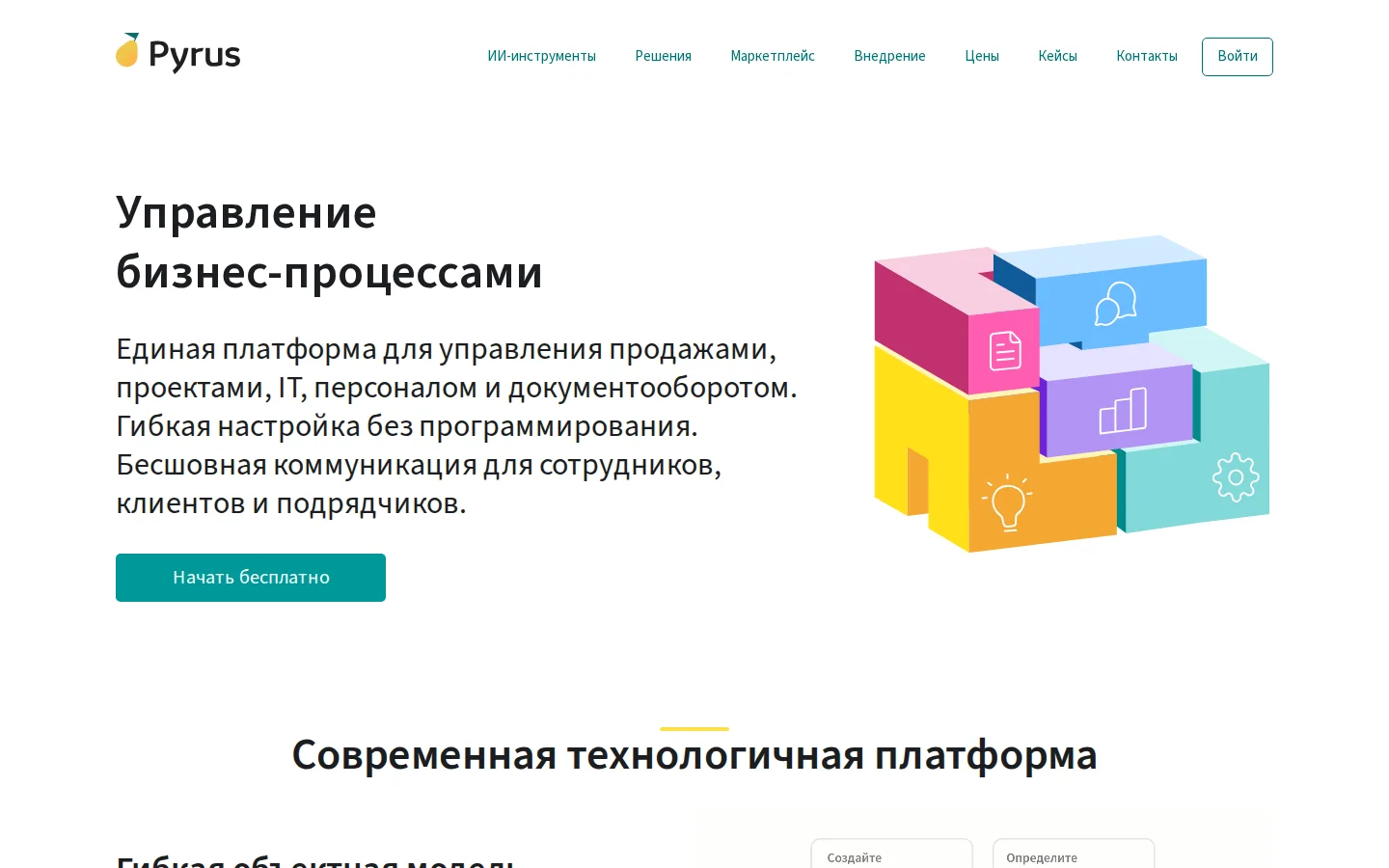 Официальные функциональные характеристики Pyrus