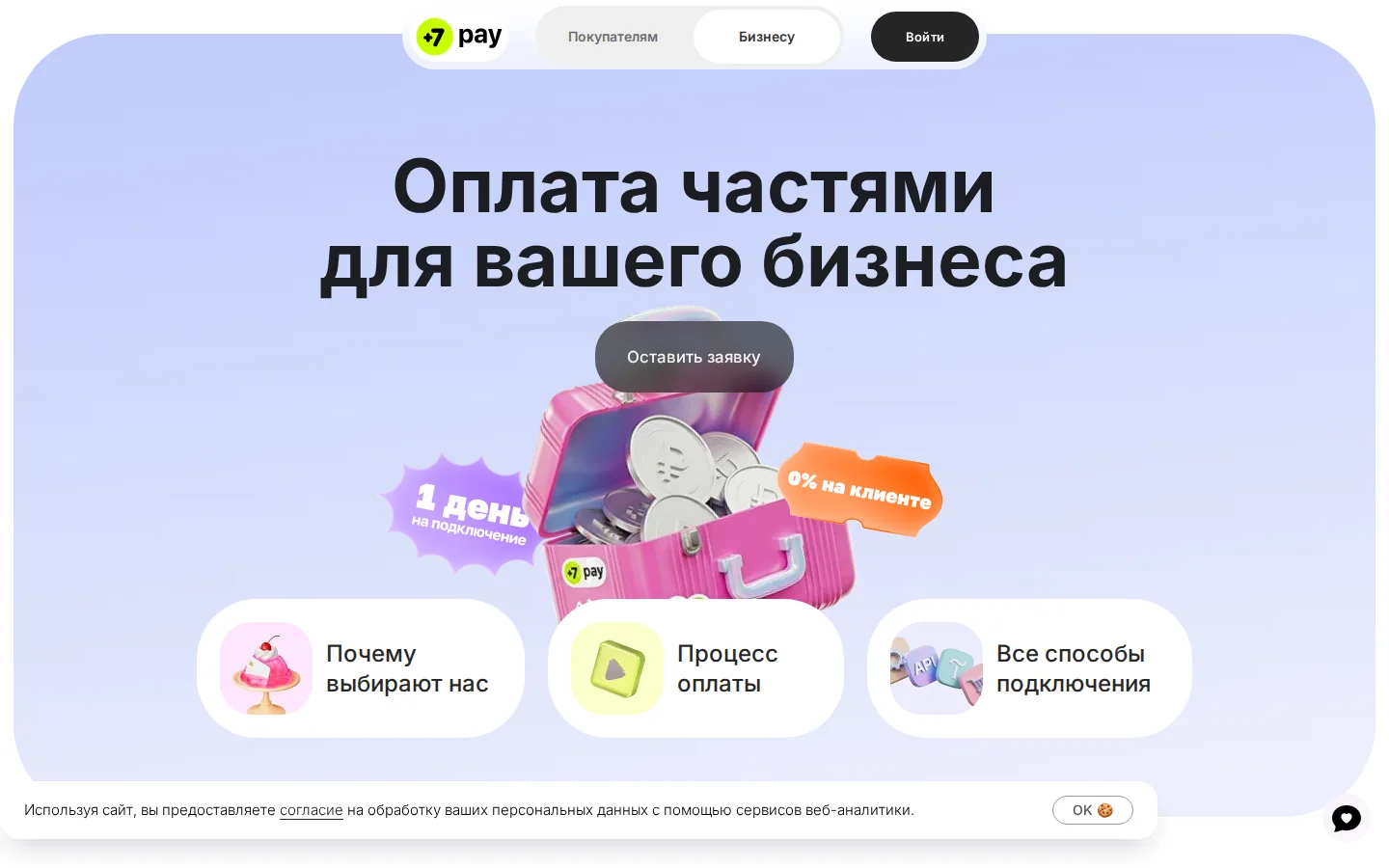 Официальное описание +7 pay для бизнеса