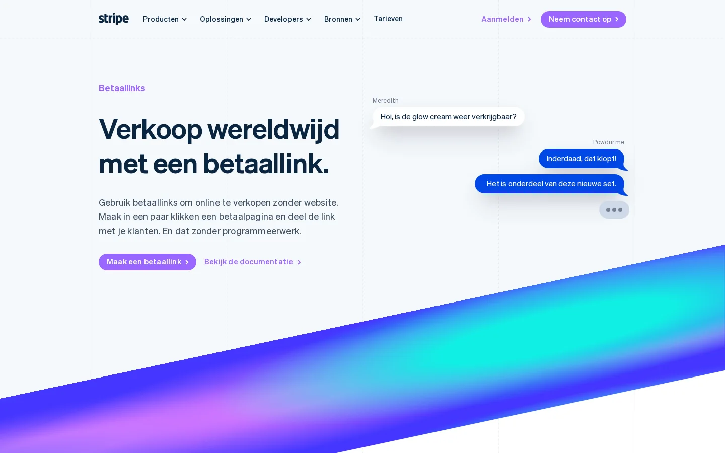 Официальная страница Stripe Payment Links