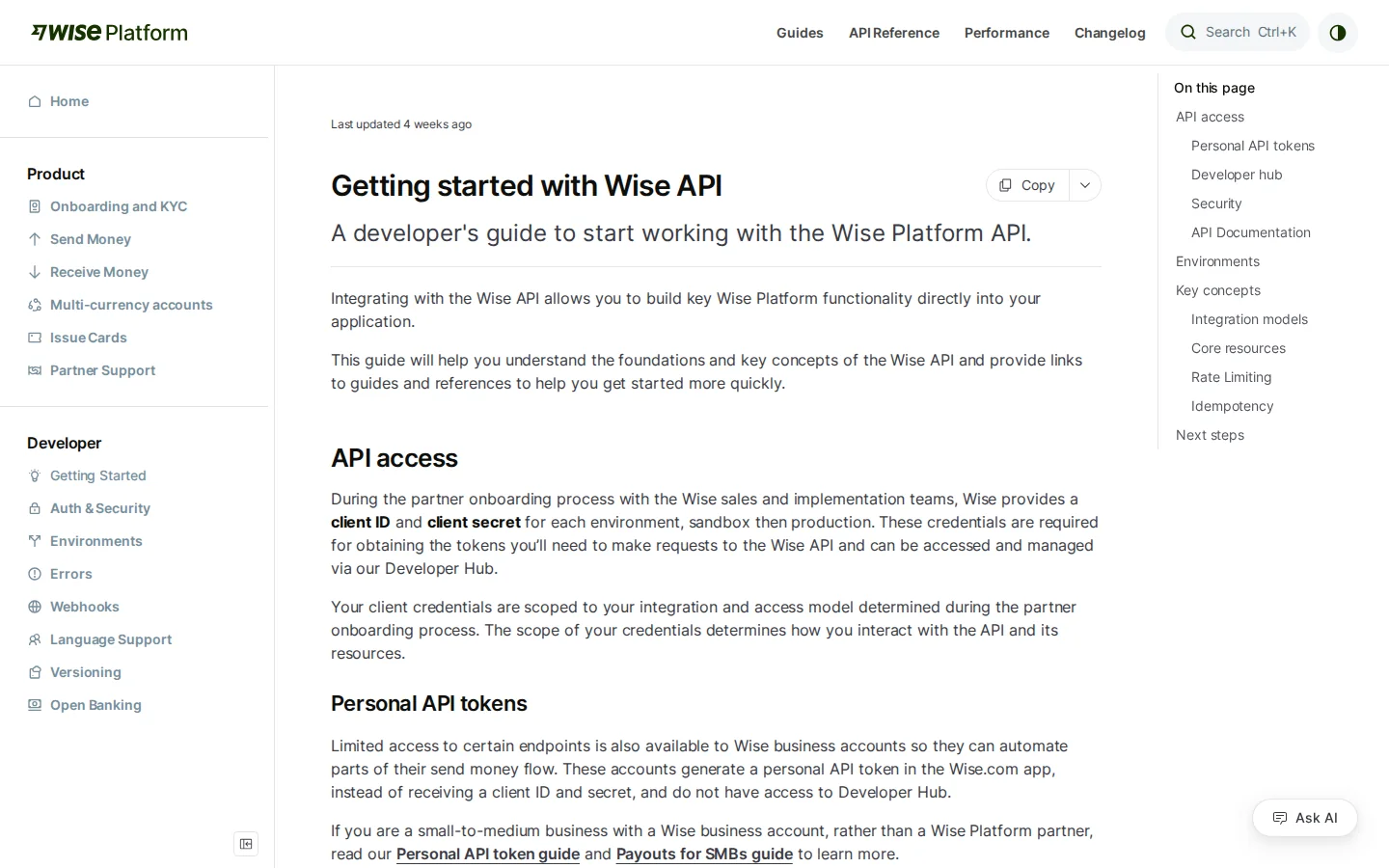 Официальное руководство Wise API