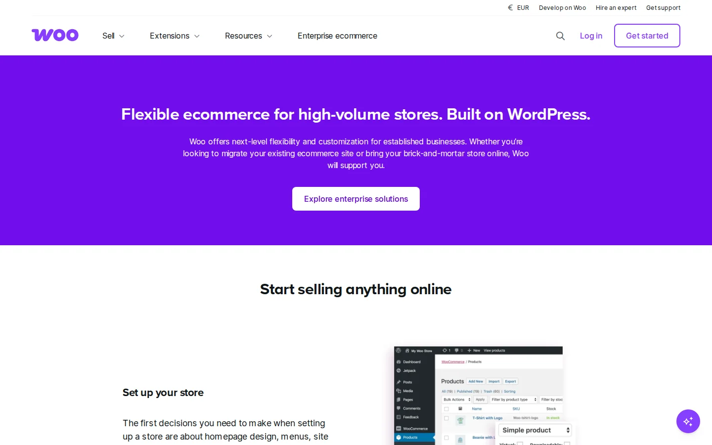 Официальная страница возможностей WooCommerce