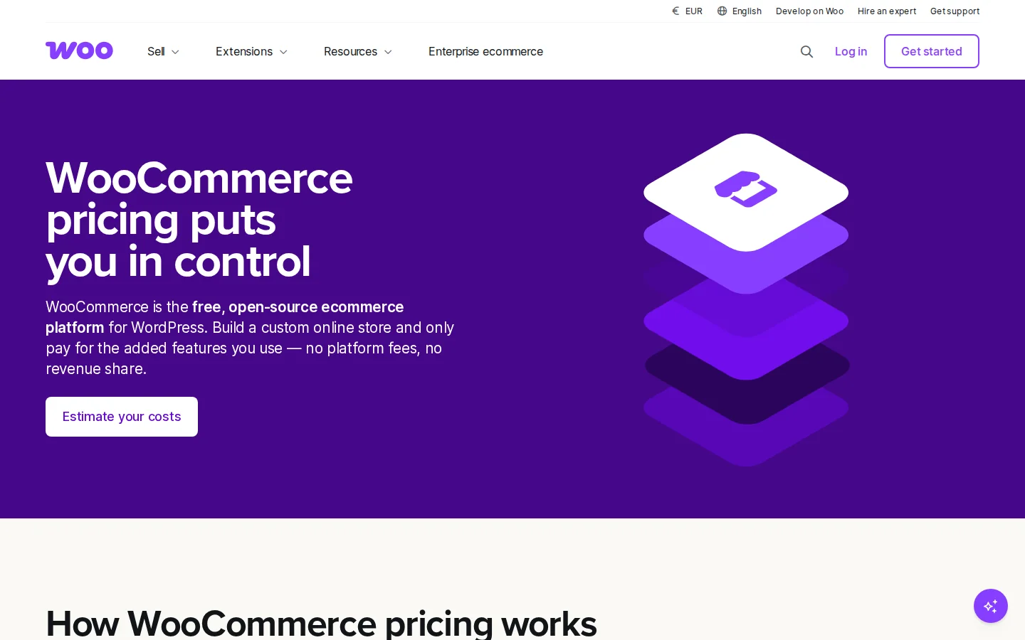 Официальная страница стоимости WooCommerce